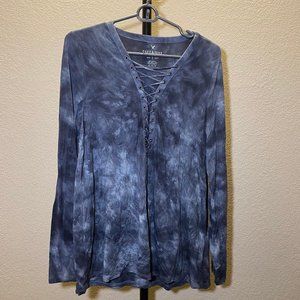 American Eagle Soft & Sexy Long Sleeve Lace Up T-Shirt